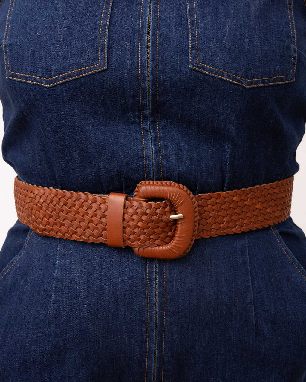 WEAVE MCQUEEN Tan Leather Belt