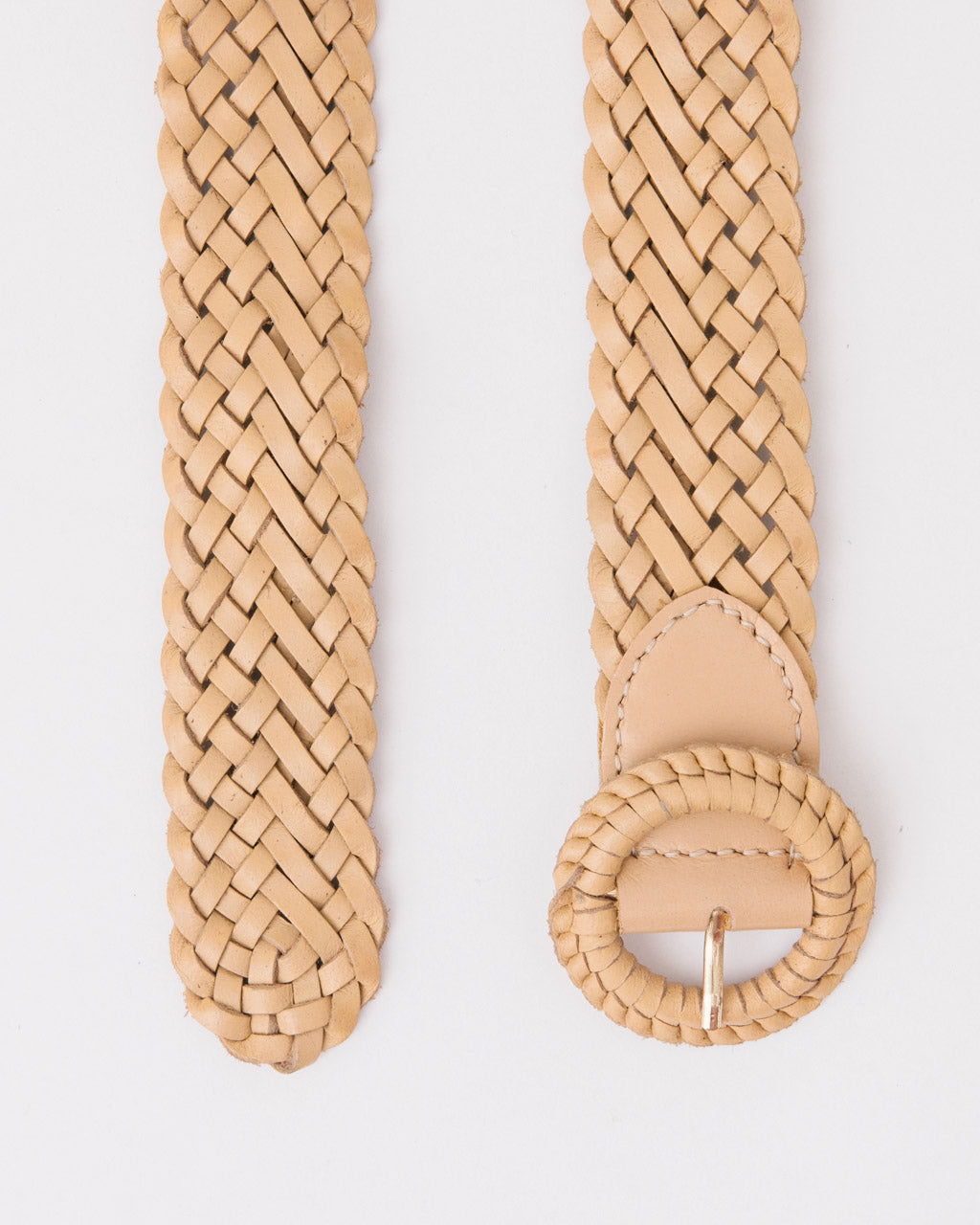 WEAVE ME THIS WAY Beige Leather Belt