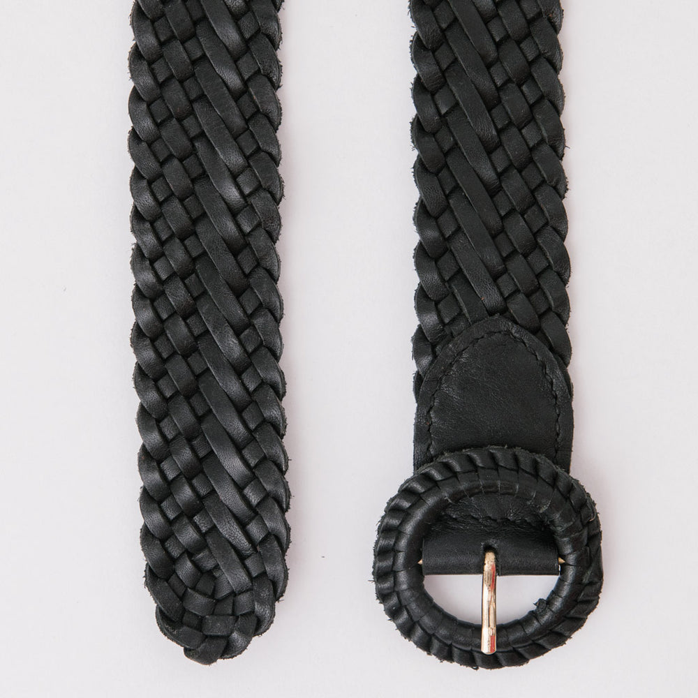 
                      
                        WEAVE ME THIS WAY Black Leather Belt
                      
                    