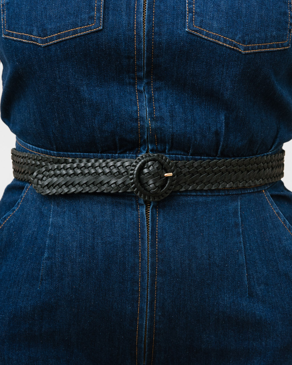WEAVE ME THIS WAY Black Leather Belt