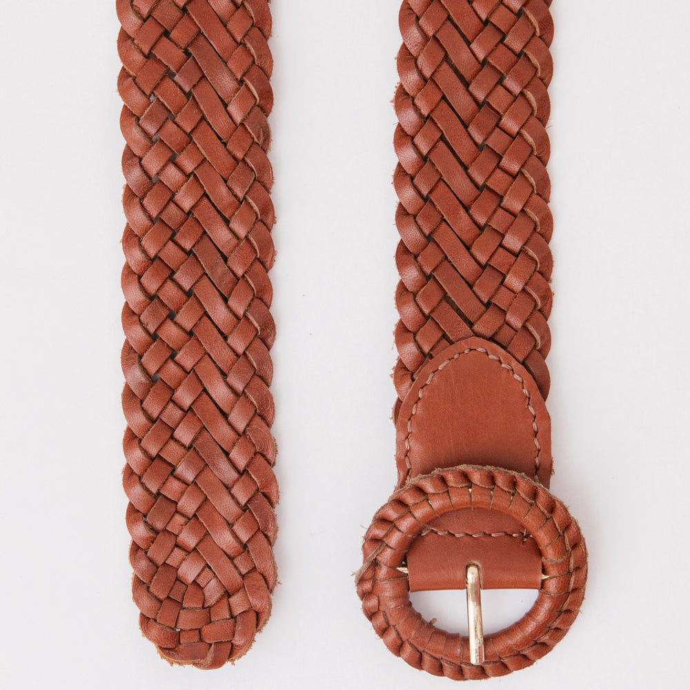
                      
                        WEAVE ME THIS WAY Tan Leather Belt
                      
                    