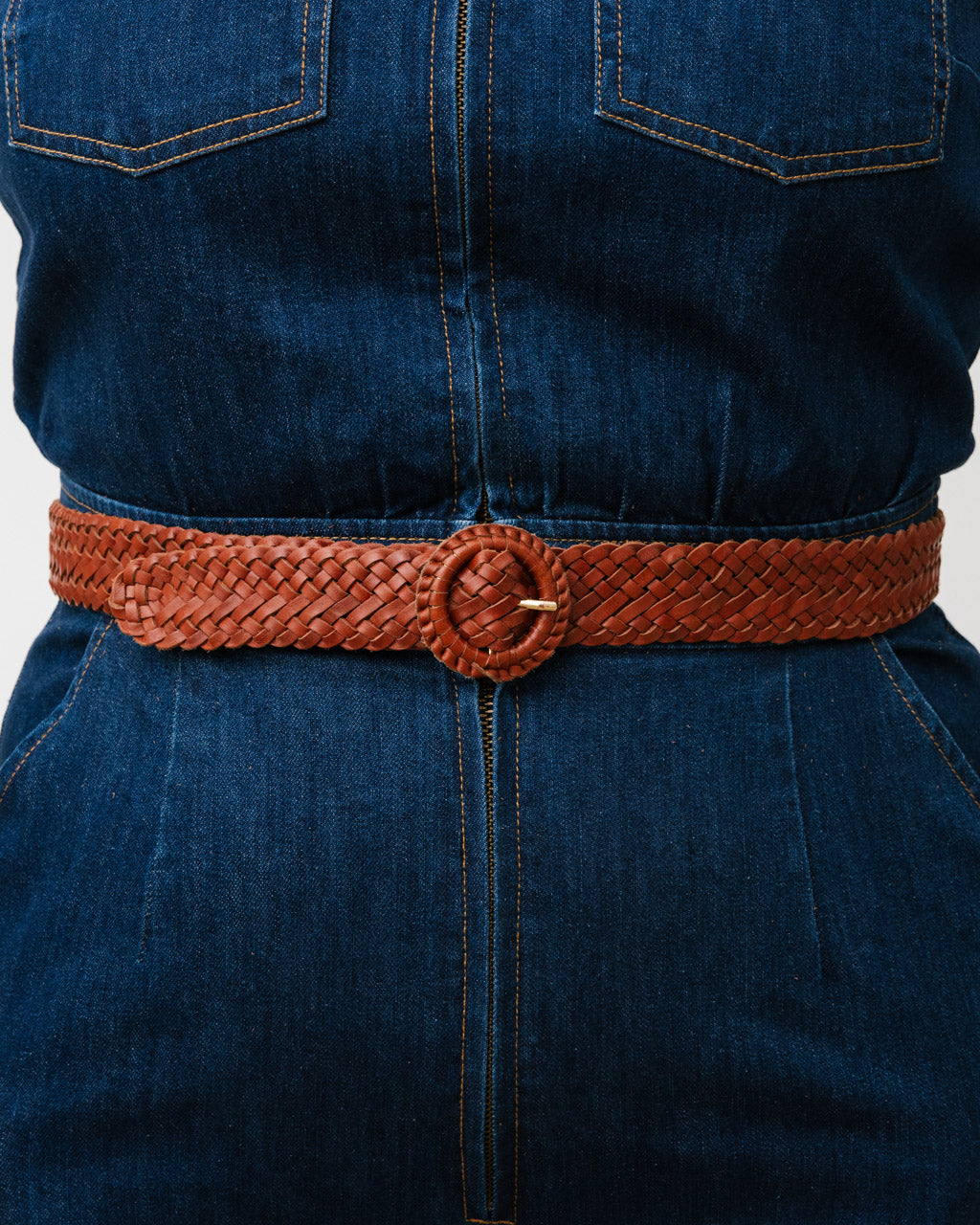 WEAVE ME THIS WAY Tan Leather Belt