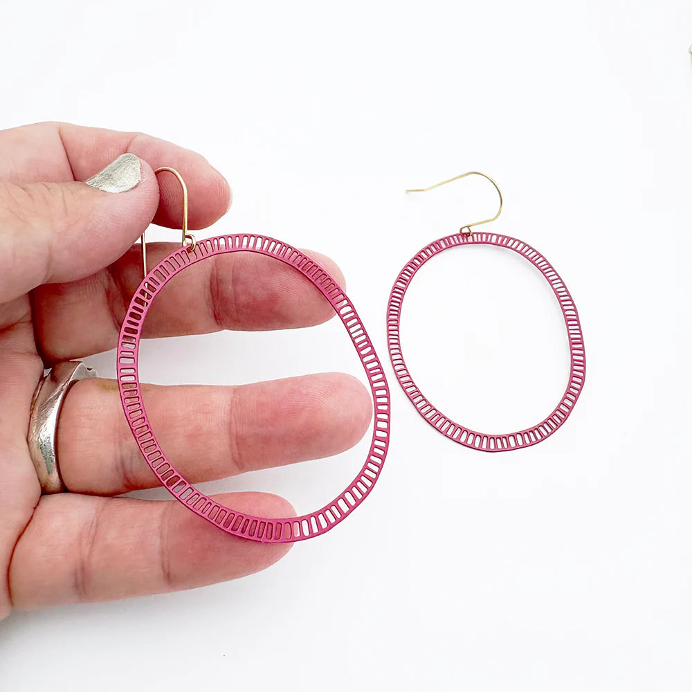 
                      
                        DASH OVAL Earrings in Raspberry
                      
                    