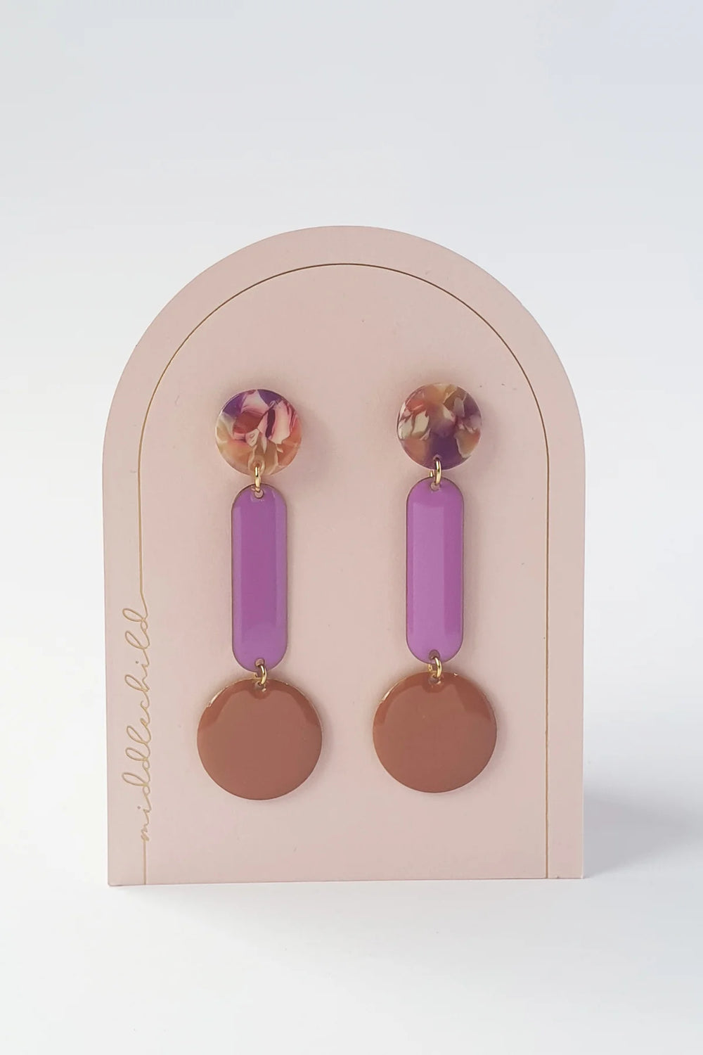 Chaperone Earrings in Violet/Chai by Middle Child