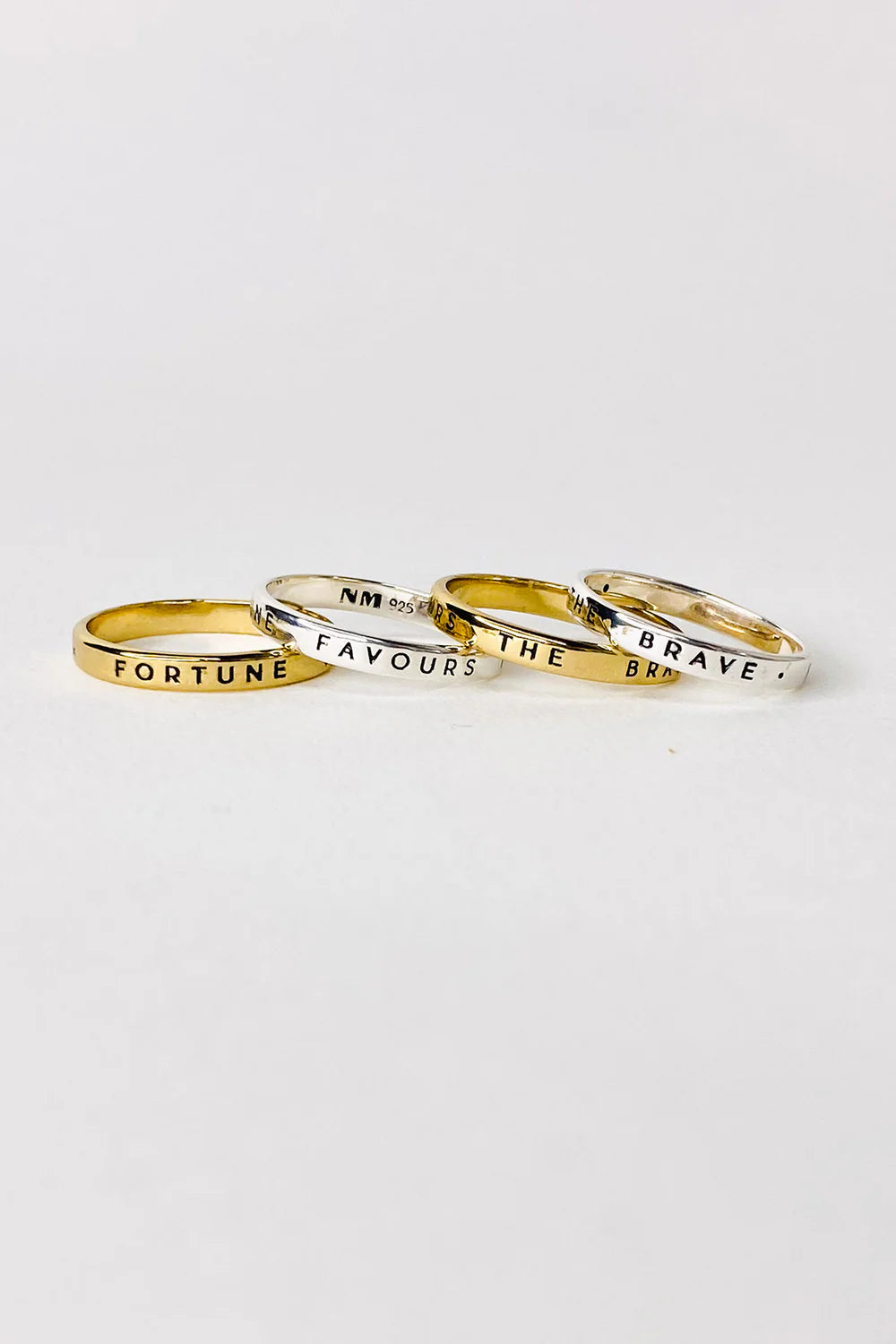 Fortune Favours the Brave Ring - GOLDEN BRASS