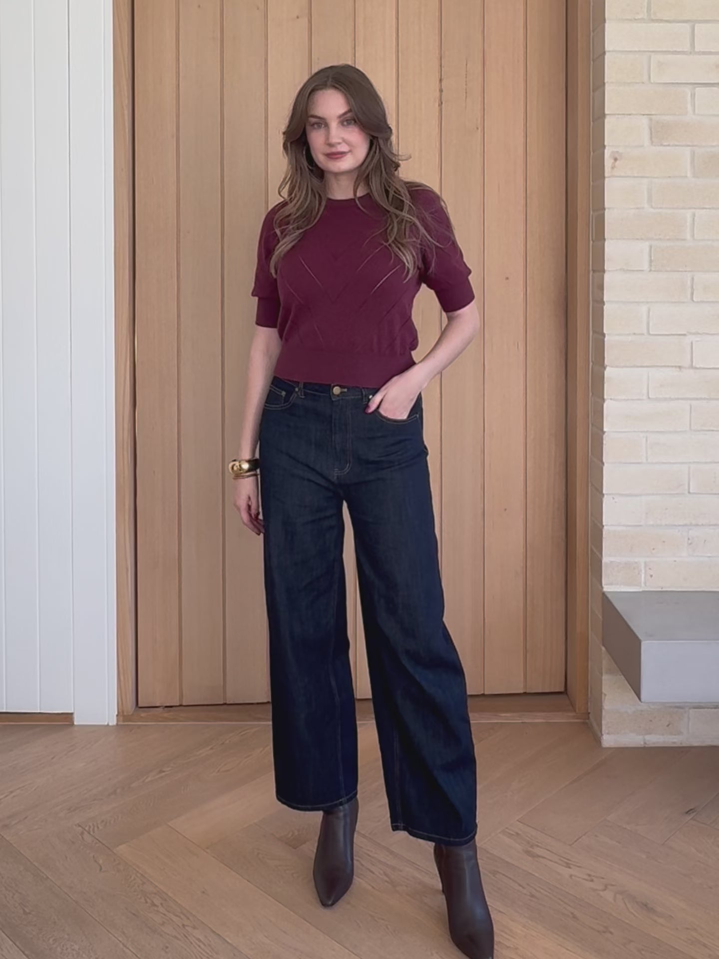 Barrel Leg Jeans - Dark Denim